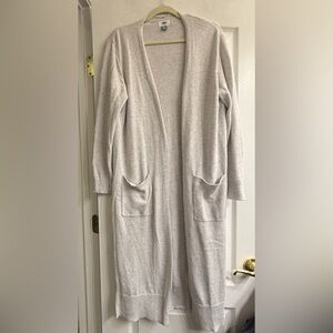 Old Navy Light Heather Gray Super Long Open Front Cardigan - size XL
